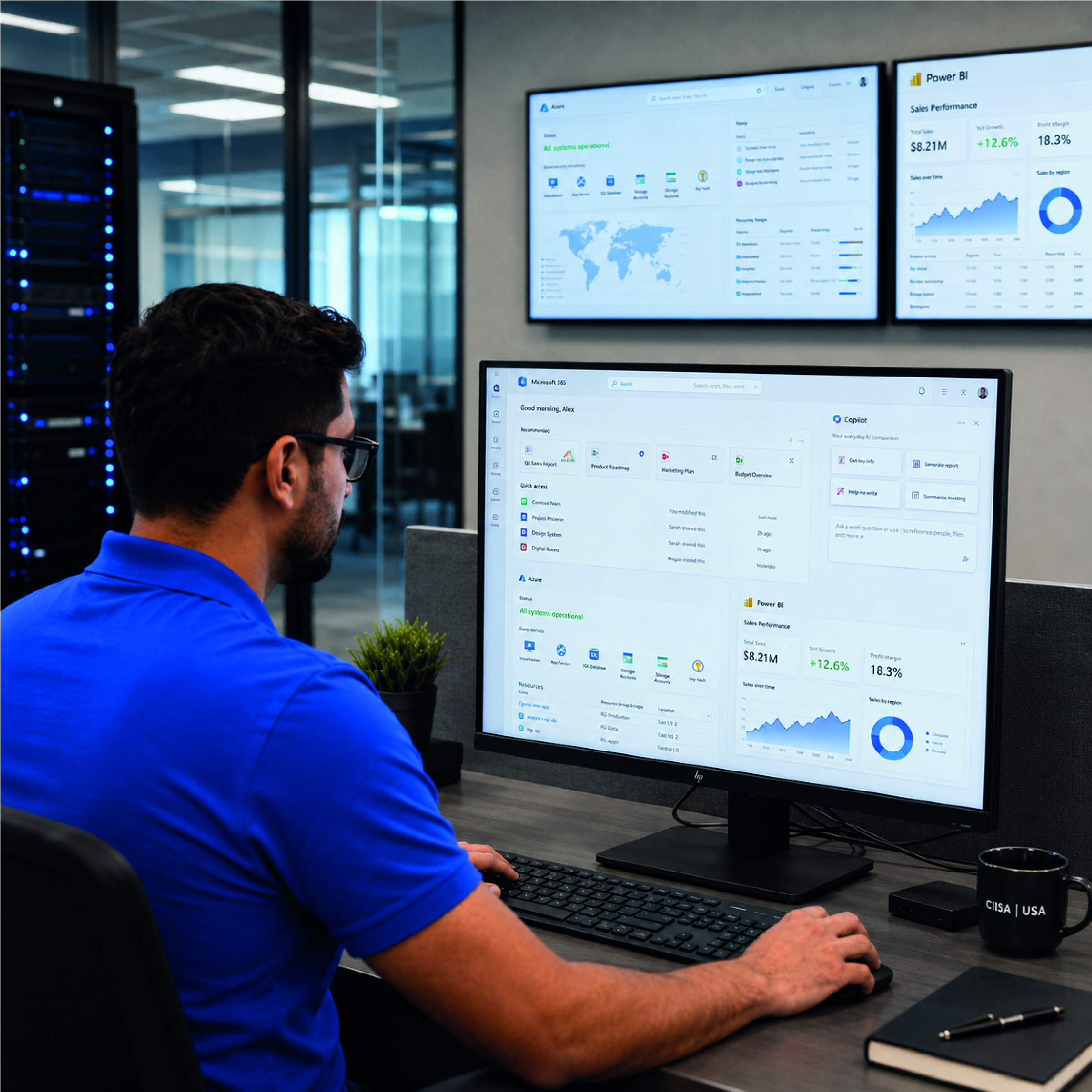 Espacio de trabajo con Microsoft 365, Azure y Copilot